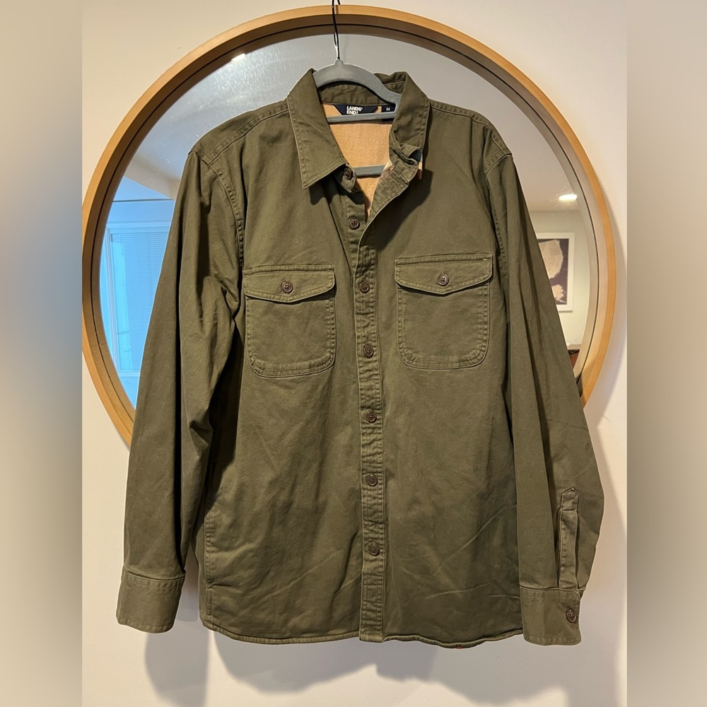 Men’s Lands End Olive Green Light Jacket